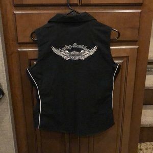 Harley Davidson Black Sleeveless Top